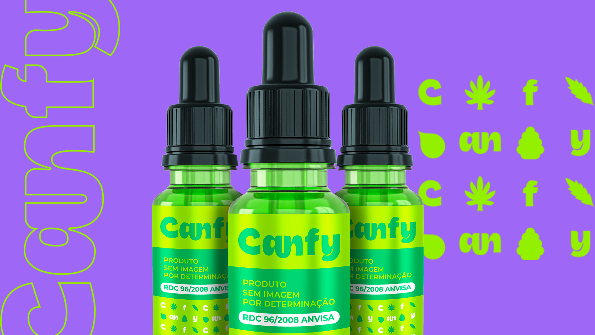 foto de três óleos em um fundo roxo